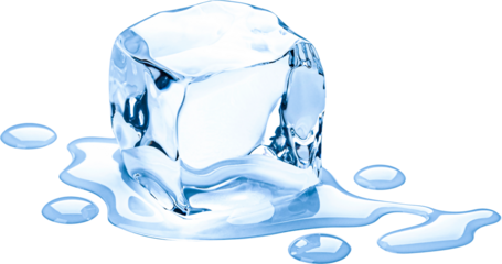 One ice cube isolated 