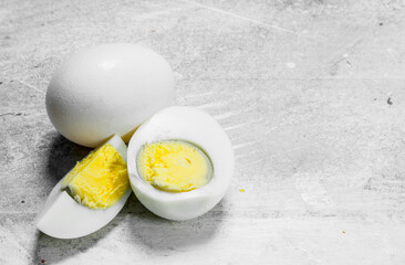 Boiled chicken egg.