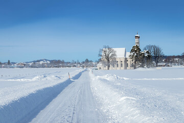St. Coloman at wintertime, Allg&auml;u, Germany