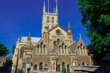 Fototapeta na wymiar A partial view of Southwark cathedral 