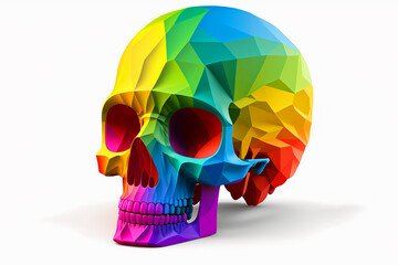 cartoon rainbow skull. Generative AI	
