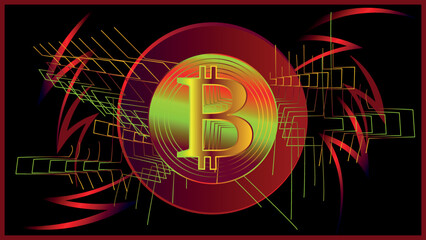 Bitcoins. E-currencies, finance, economics, stock exchange, investments.