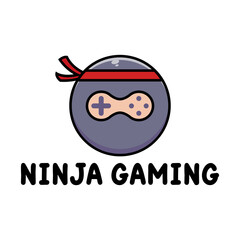 Obraz premium modern ninja gaming logo design, modern combination logo template for gaming