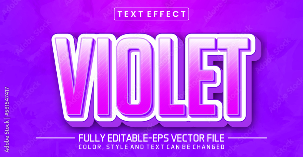 Poster editable violet text effect - violet text style theme