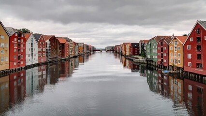 centre ville de Trondheim en Norv&egrave;ge, Gamle Bybro Bryggene i Trondheim