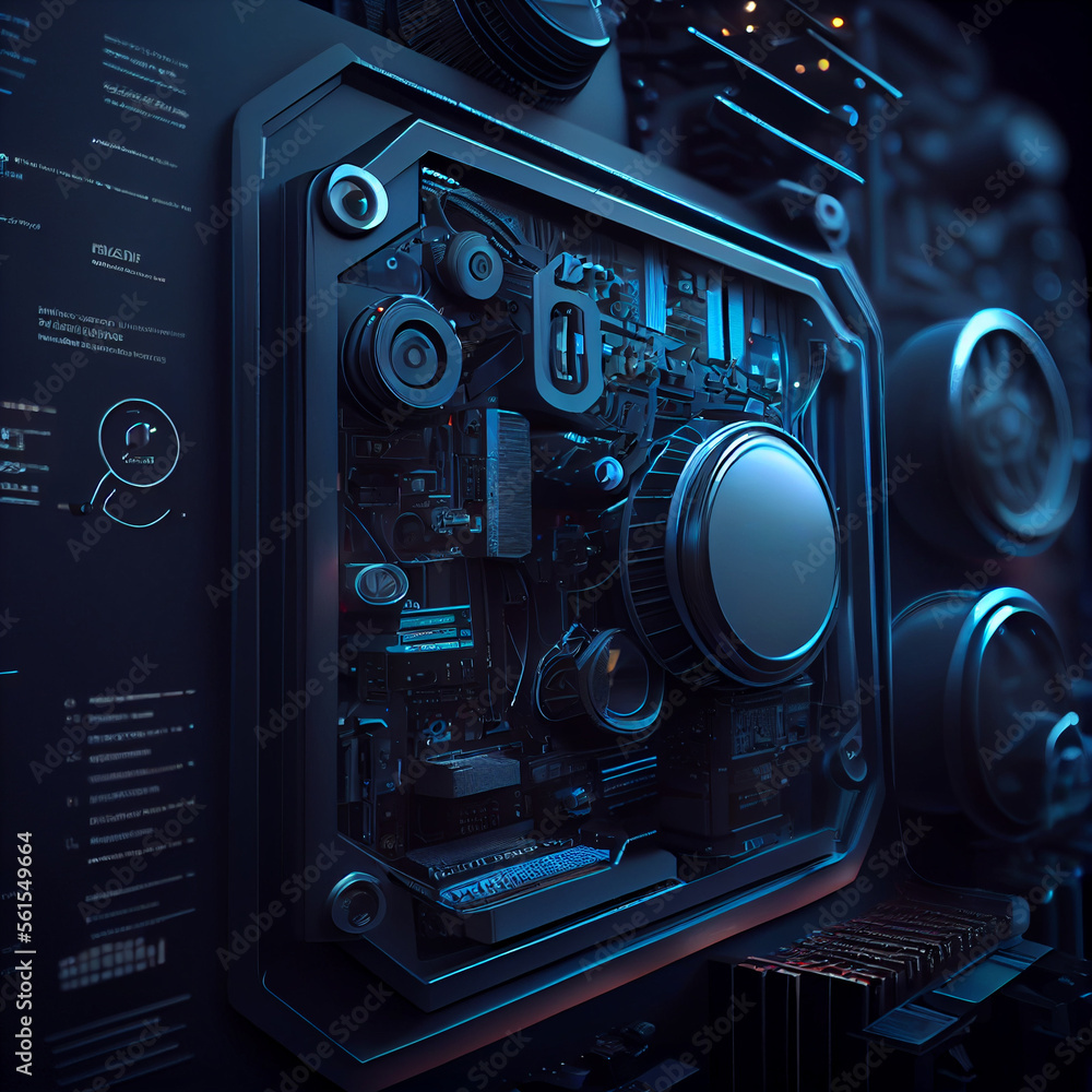 Poster electronic circuit board created with generative ai