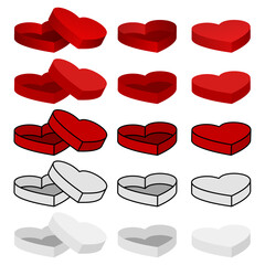 Fototapeta premium Valentine's Day Heart Box Set