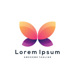 Butterfly gradient logo design colorful
