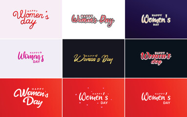 Happy Women's Day design with a realistic illustration of a bouquet of flowers and a banner reading March 46