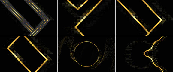 Abstract shiny color gold wave design element