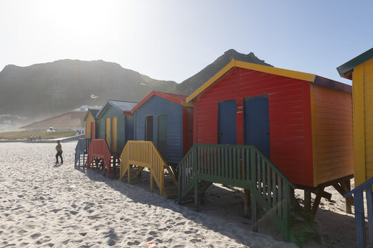 Colorful beach huts at Muizenberg beach