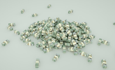 Lots of money Dollar Stacks of New 100 US Dollar Banknotes dollar bundles money printing inflation