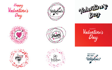 Be My Valentine lettering with a heart design. suitable for use in Valentine's Day cards and invitations