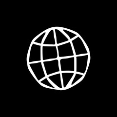 Globe hand drawn black illustration