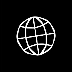 Globe hand drawn black illustration