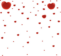 Ilustration of red realistics hearts whit 3D effect. rain of hearts