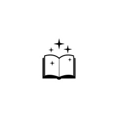 Magic Spells book glyph icon isolated on white background