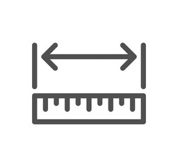 Measure related icon outline and linear vector.