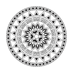 Mandala Design Decorative Pattern Decoration Snowflake on black Flower Pattern Design