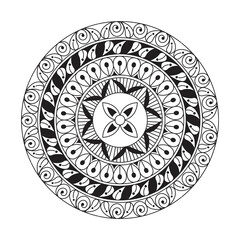 Mandala Design Decorative Pattern Decoration Snowflake on black Flower Pattern Design