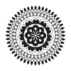 Mandala Design Decorative Pattern Decoration Snowflake on black Flower Pattern Design