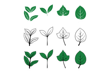 vector set of leaves