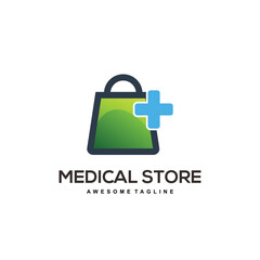 Medical Store gradient logo design color