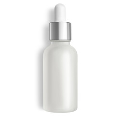 white plastic bottle on white background with shadow