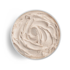 body cream in a container on a white background