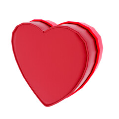 3D Heart Shaped Boxes Render Valentine's elements PNG