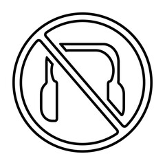 No headphones prohibition vector sign. 