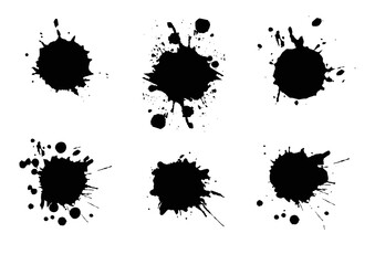 Vector grunge color splatter set. paint splash set . liquid stains. illustration vector design