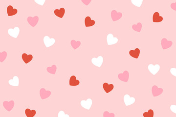 Fototapeta na wymiar Pink valentine's day background with hearts on it