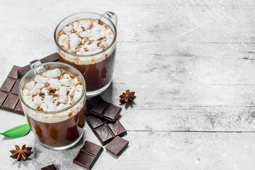 Hot chocolate with marshmallows.