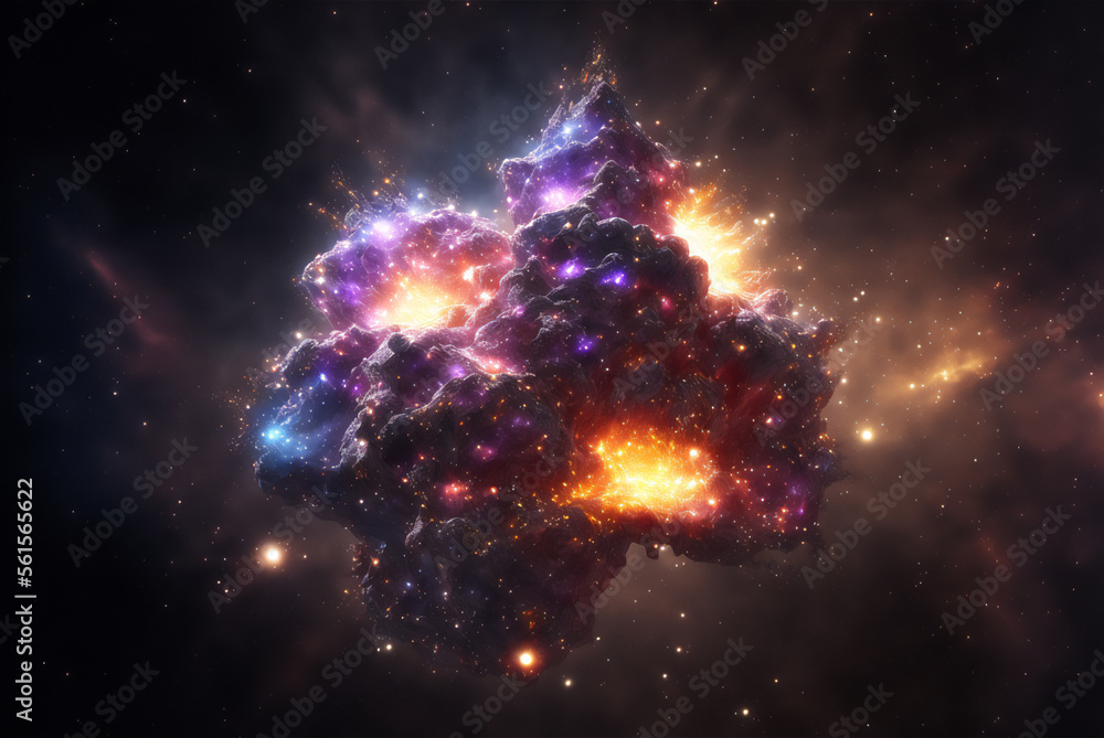 Canvas Prints space illustration with stars and nebula. generative ai