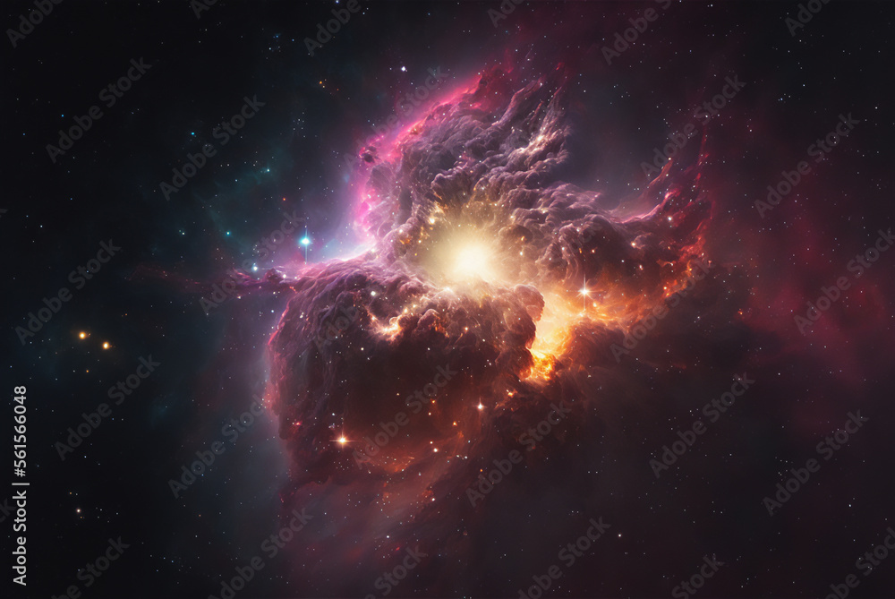 Canvas Prints space illustration with stars and nebula. generative ai