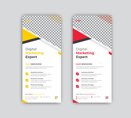 Creative digital marketing agency business rack card or dl flyer template design.