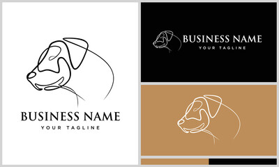 line art dog logo design