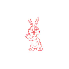 Easter Bunny Vector illustration. Cute Rabbit cartoon character.