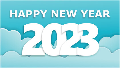 new year illustration 2023 with pastel background happy new year greetings