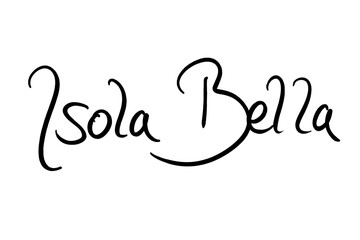 Isola Bella Handwritten black on white 