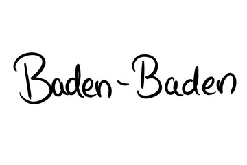 baden-baden Handwritten black on white 
