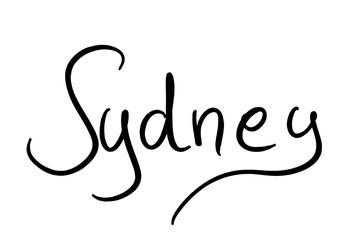 Sydney Handwritten black on white 