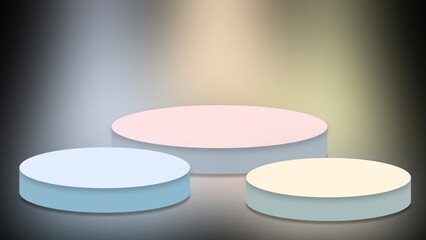 Cute lights podiums art background.jp