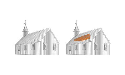 House line art design vector illustration. 