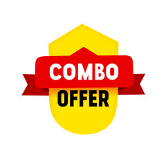 Combo offer vector label, banner template. Collection badges sale, design. Vector illustration isolated on white background.