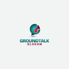 Groundtalk company 3d logo letter g combined with the idea of talk bubble