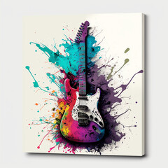 colored electric guitar Vector illustration	