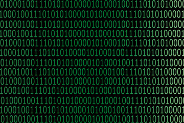 Binary computer program code, a vector illustration of randomly arranged zeros and ones that make up a programming language