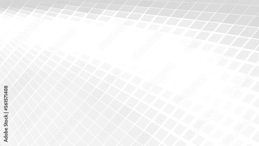 Poster Light gray perspective grid on a white. Minimal vector graphic background